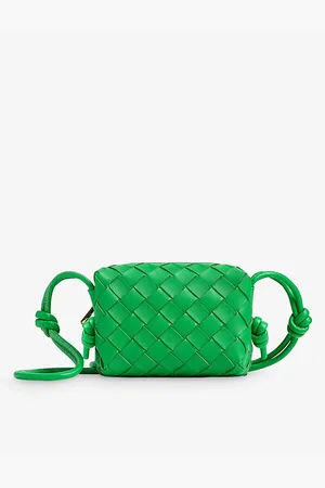 Bottega Veneta Womens Loop Woven Leather Cross-Body Bag