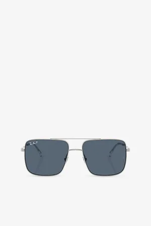 Ray-Ban Womens Rb3758 Ari Bio-Based Square-Frame Metal Sunglasses