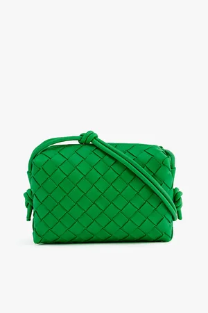 Bottega Veneta Womens Loop Mini Intrecciato Leather Cross-Body Bag
