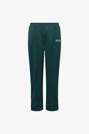 New Era Mens Logo-Embroidered Striped Woven Track Bottoms