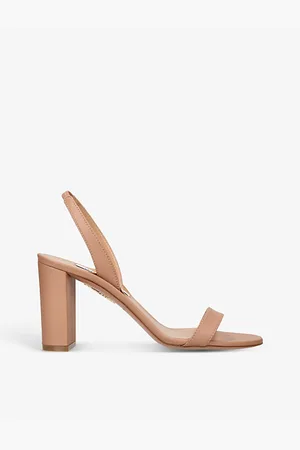 Aquazzura Womens So Nude Block-Heel Leather Sandals