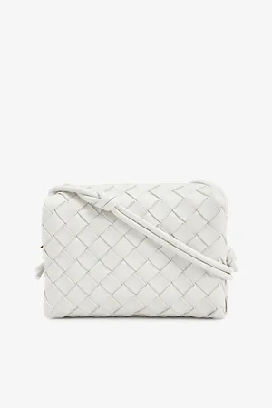Bottega Veneta Womens Loop Mini Intrecciato Leather Cross-Body Bag