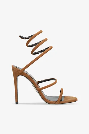 RENE CAOVILLA Womens Cleo 105 Coiled-Strap Suede Heeled Sandals