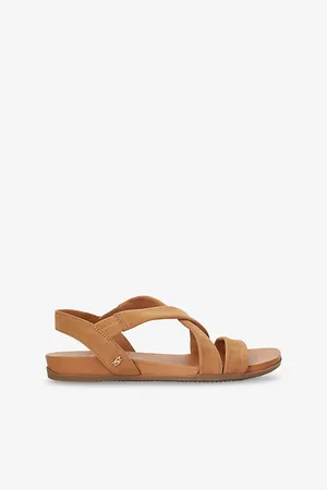 Dune Womens Landies Comfort-Strap Flat Leather Sandals