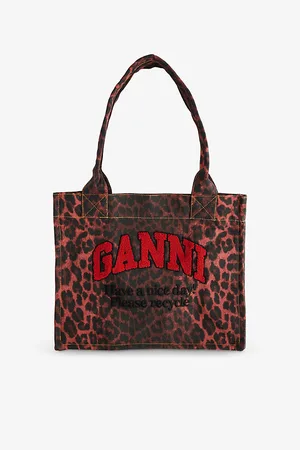 Ganni Womens Easy Shopper Large Cotton Tote Bag