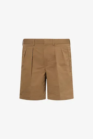 Tom Ford Mens Regular-Fit Pleated Cotton-Blend Shorts