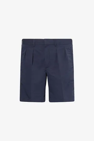Tom Ford Mens Regular-Fit Pleated Cotton-Blend Shorts
