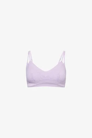 Chantelle Womens Plunge Lace-Panel Stretch-Woven Bra