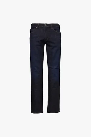 Citizens of Humanity Mens Gage Regular-Fit Straight-Leg Mid-Rise Stretch-Denim and Cashmere Jeans