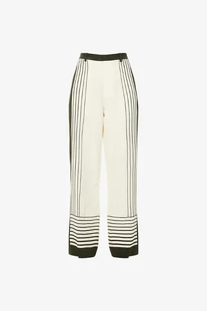 SIR Womens Leilana Tailored Wide-Leg Silk Trousers