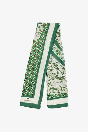 Max Mara Womens Square Graphic-Pattern Woven Scarf