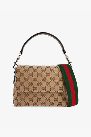 Gucci Mens Small Gg Web Canvas Cross-Body Bag