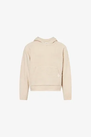 The Couture Club Mens Boucle Kangaroo-Pocket Knitted Hoody