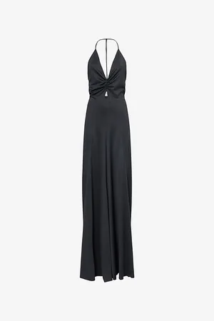 Victoria Beckham Womens Slim-Fit Ruched Stretch-Jersey Maxi Dress