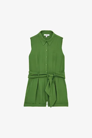 Reiss Womens Millie Belted Beach Woven Playsuit