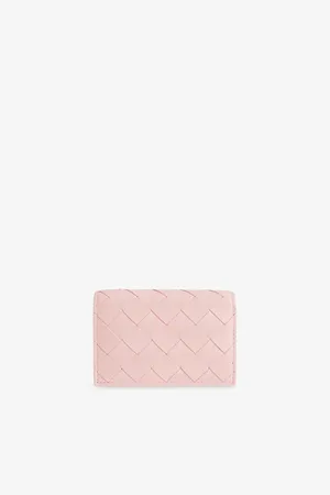 Bottega Veneta Womens Intrecciato Front-Flap Leather Wallet