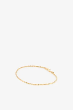 MIANSAI Mens Rope Chain Sterling Silver 14ct Gold-Plated Bracelet