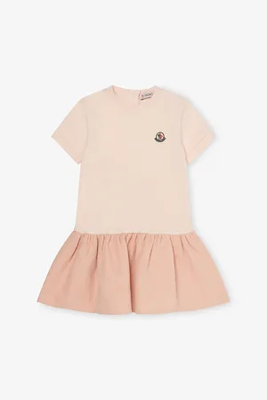 Moncler Logo-Patch Short-Sleeve Cotton Mini Dress 6-36 Months