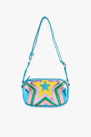 Stella McCartney Star-Appliqué Metallic Faux-Leather Shoulder Bag