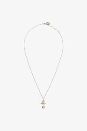 Vivienne Westwood Womens Ismene Silver-Toned Plated Brass and Cubic Zirconia Drop Pendant Necklace