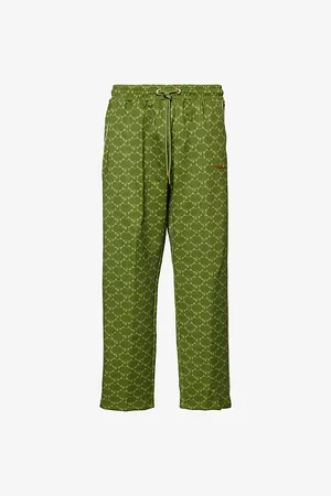 A Bathing Ape Mens College Monogram Straight-Leg Woven Jogging Bottoms