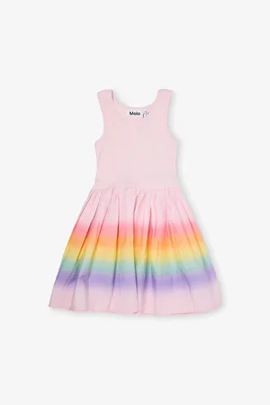 Molo Cassandra Rainbow Sleeveless Stretch-Cotton Dress 3-12 Years