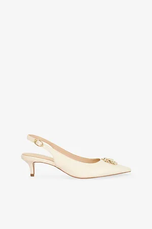 Dune Womens Context Bug-Embellished Faux-Leather Sling-Back Courts