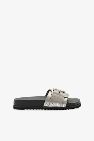 AllSaints Womens Ellie Studded Leather Sliders