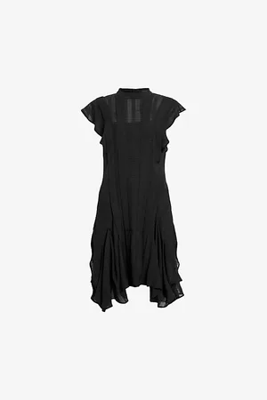 AllSaints Womens Fleur Asymmetric Woven Mini Dress