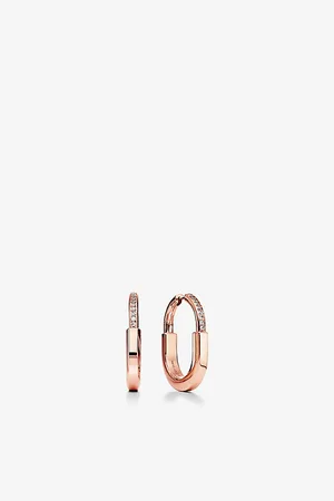 Tiffany & Co. Lock 18ct Rose-Gold and 0.19ct Diamond Earrings