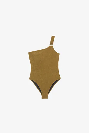 The Kooples Womens x Luz Romy Asymmetrical Textured Swimsuit