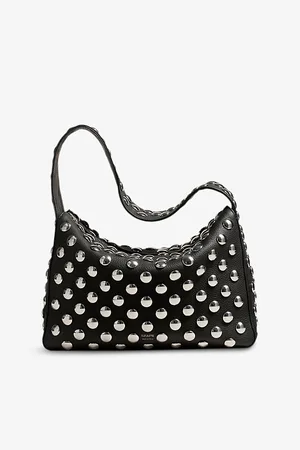 Khaite Womens Elena Medium Stud-Embellished Pebbled-Leather Shoulder Bag