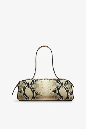 Khaite Womens Simona Snakeskin-Effect Leather Shoulder Bag