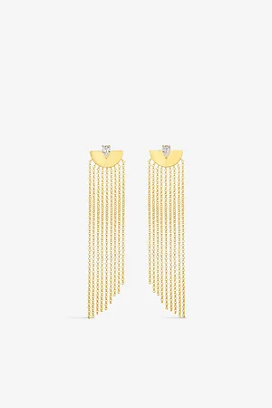CARAT* London Womens Maia Yellow -Plated Vermeil Sterling-Silver and Cubic Zirconia Drop Earrings