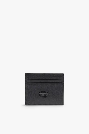 Diesel Mens Logo-Badge Leather Cardholder