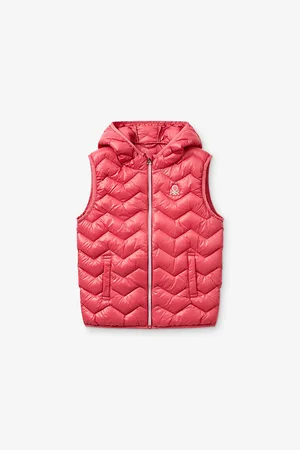 Benetton Womens Logo-Embroidered Hooded Quilted Gilet 6-14 Years
