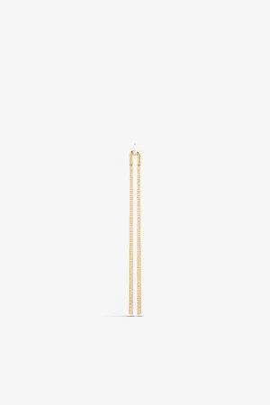 CARAT* London Womens Lennox Fringe Yellow- Plated Vermeil Sterling Silver and Cubic Zirconia Single Drop Earring