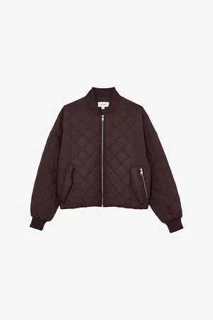 Reiss Womens Nina Quilted Bomber Woven Jacket