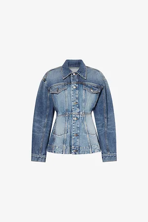 Stella McCartney Womens Waisted Flared Denim Jacket