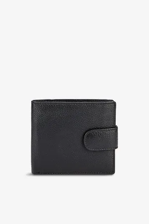 Dents Mens Beauley Brand-Embossed Press Stud Grained Leather Billfold Wallet