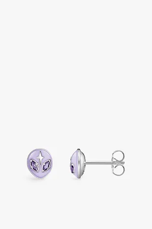 Thomas Sabo Womens Alien 925 Sterling-Silver, Enamel and Zirconia Stud Earrings