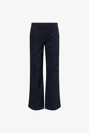 ME AND EM Womens Patch-Pocket Bootcut-Leg Mid-Rise Denim Trousers