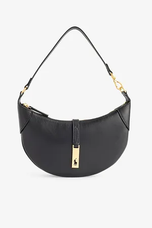 Ralph Lauren Womens Curved Leather Shoulder Bag