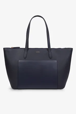 SMYTHSON Womens East West Cross-Grain Leather Tote Bag