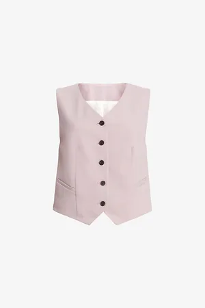 AllSaints Womens Aleida V-Neck Sleeveless Stretch-Woven Waistcoat