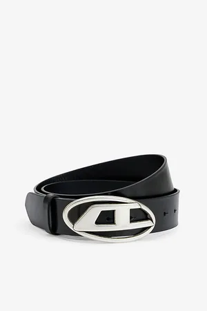 Diesel Mens B-1Dr Logo-Buckle Leather Belt