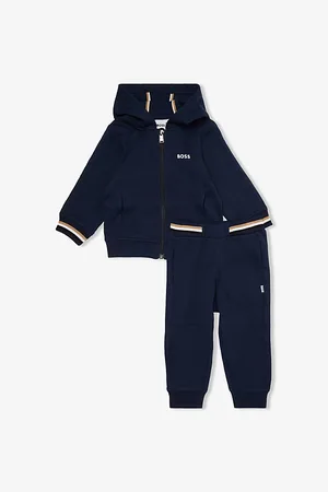 HUGO BOSS Logo-Print Zip-Up Cotton-Jersey Tracksuit 6-36 Months