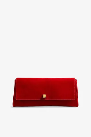 Khaite Womens Audrey Suede Clutch Bag