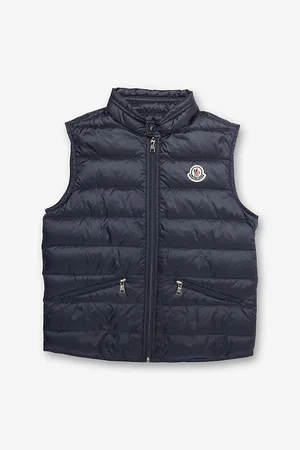 Moncler Gui Logo-Patch Shell-Down Puffer Gilet 4-14 Years