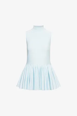 Alaïa Womens Godet Pleated Knitted Top